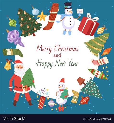 Merry Christmas And Happy New Year Royalty Free Vector Image