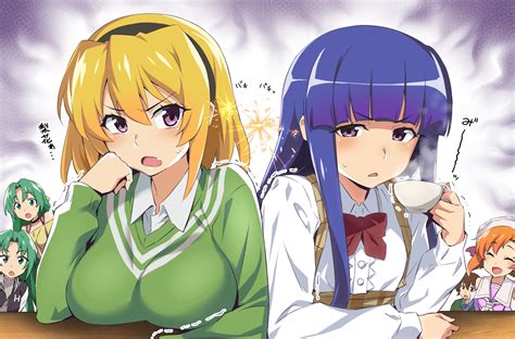 Furude Rika Ryuuguu Rena Houjou Satoko Sonozaki Mion Sonozaki Shion And 1 More Higurashi