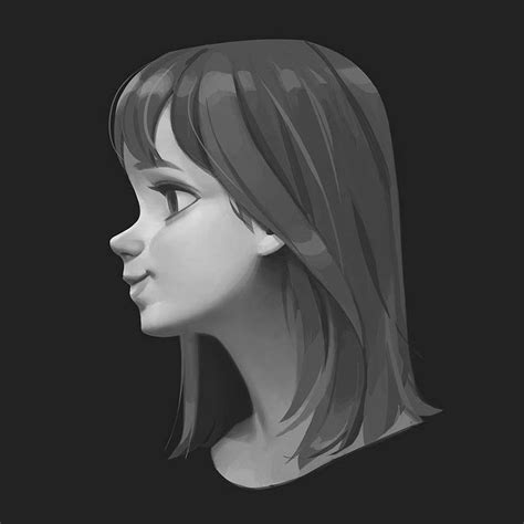 Artstation Side View Of A Girl Sungmin Jung Side Face