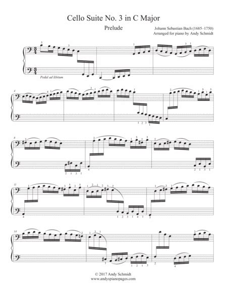 Bach Cello Suite No 3 In C Major Music Sheet Download