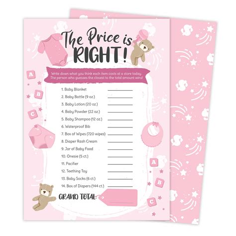Buy Price Is Right Baby Shower Game Guessing Game Coed Boy Girl
