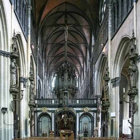 The 115.5 metres high brick tower of the church of our lady is a perfect illustration of the craftsmanship of bruges' artisans. Interior of the Church of Our Lady, Bruges Belgium ...