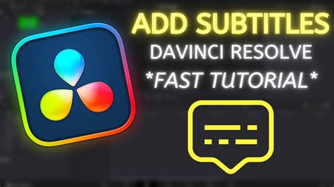 How To Add Subtitles In Davinci Resolve Fast Tutorial Youtube