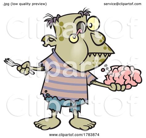 Cartoon Zombie Eating Brains By Toonaday 1783874