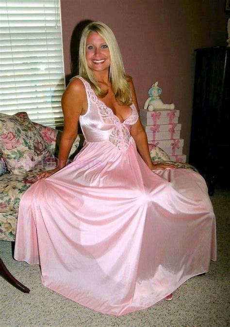Pin By Rachel Satin On Nightgown Night Gown Dress Satin Dressing