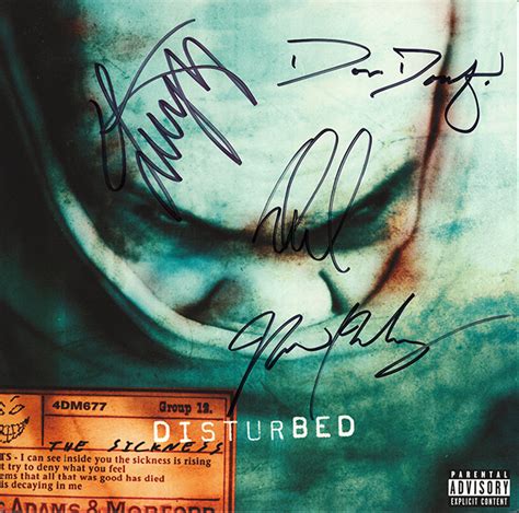 Disturbed Band Signed The Sickness Album Artist Signed Collectibles