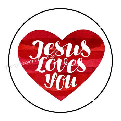 30 Jesus Love You Envelope Seals Labels Stickers Party Favors 15