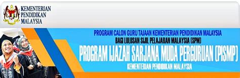 Semakan calon berjaya ke ujian kelayakan calon guru (ukcg) program ijazah sarjana muda perguruan (pismp) institut pendidikan guru (ipg) kementerian pendidikan malaysia (kpm) boleh dilakukan mulai 6.00 petang (4 april 2017) hingga 11.59 malam (14 april 2017). Permohonan Calon Guru PISMP IPG 2017