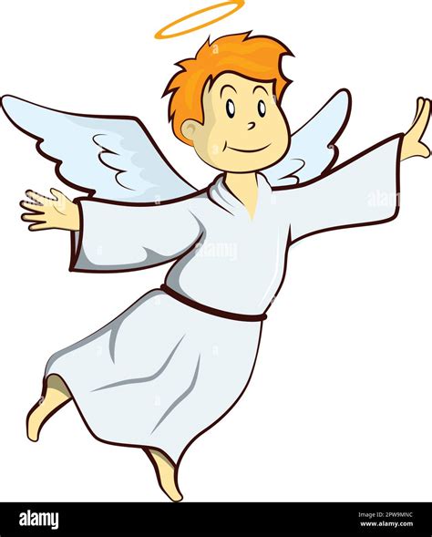Cute Flying Angel Illustration With Cartoon Style Stock Vector Image