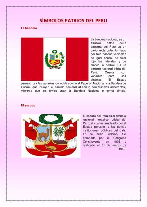 Explica las características de los símbolos patrios y la independencia del perú, a través del diálogo. Simbolos patrios del peru