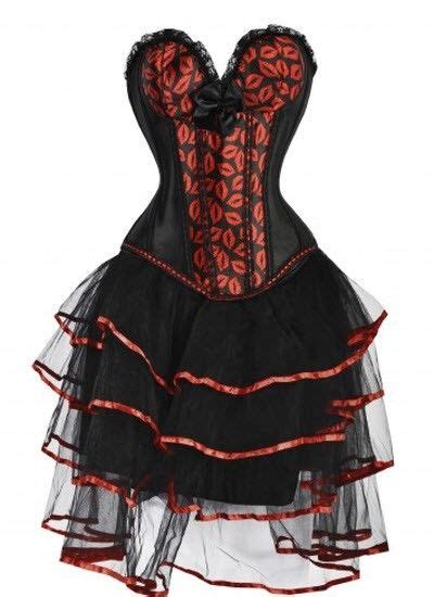 Red And Black Lipstick Kisses Corset Outfit This Is Amazing If It