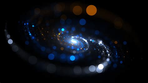 Galaxy Spiral Galaxy Blue Lights Fractal Bokeh Deviantart Wallpapers Hd Desktop And
