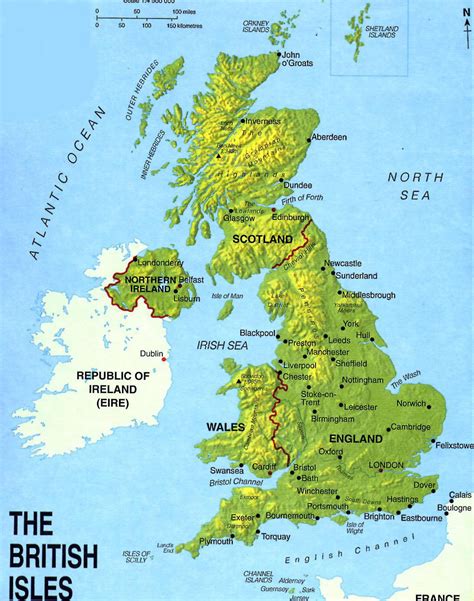 Physical Map Of Great Britain