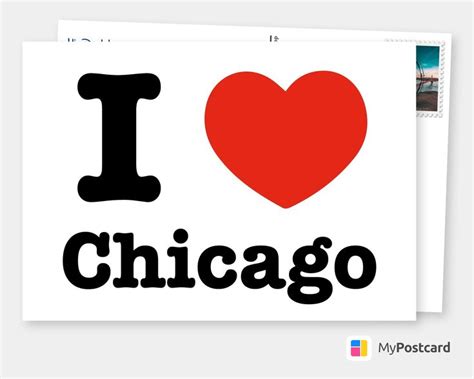 I ♥ Chicago I Love Chicago Postcard Vacation Cards And Quotes 🗺️🏖️📸