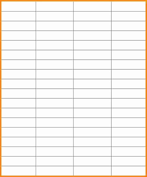 Free Blank 5 Column Chart