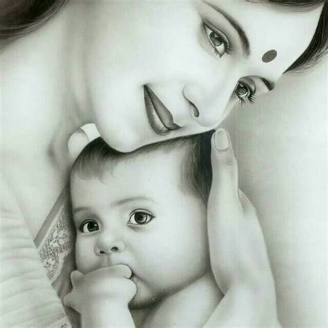 Image Result For Pencil Art Baby Images Mother And Child Drawing