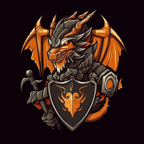 Premium Ai Image Cartoon Dragon Slayer Emblem For A Gaming Logo