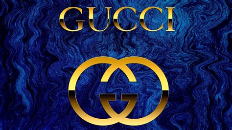 Gucci Word With Logo In Blue Background Hd Gucci