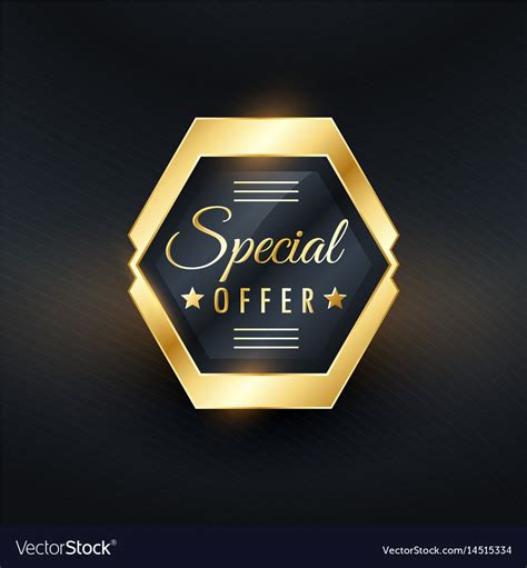 Special Offer Golden Label Badge Design Royalty Free Vector