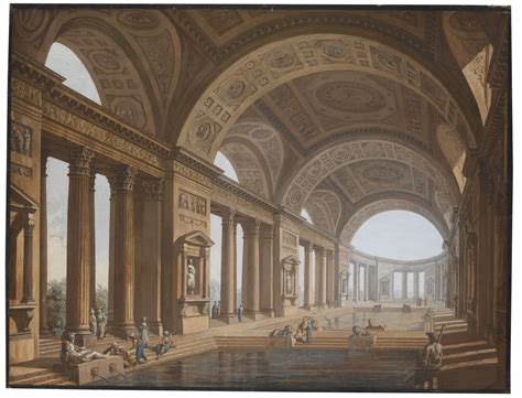 Charles-Louis Clérisseau VIEW OF THE INTERIOR OF AN ANTIQUE ROMAN BATH