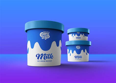 Free Ice Cream Cup Packaging Mockup