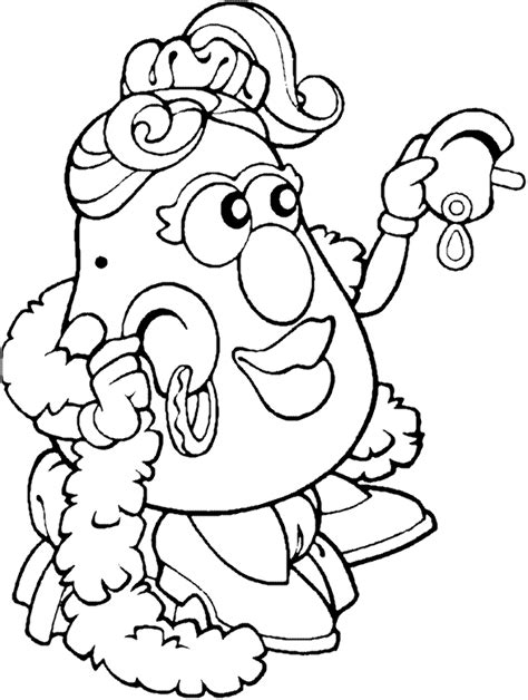 Coloring Mrs Potato Head picture. Print this drawing for your kids