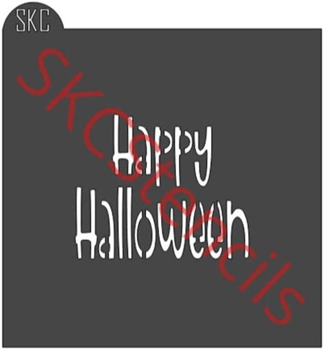 Cute Happy Halloween Stencil Svg Etsy