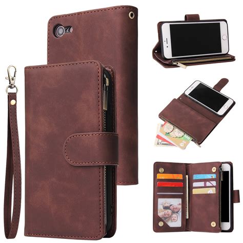 Iphone 8 Wallet Case Iphone 7 Case Dteck Soft Leather Zipper Wallet