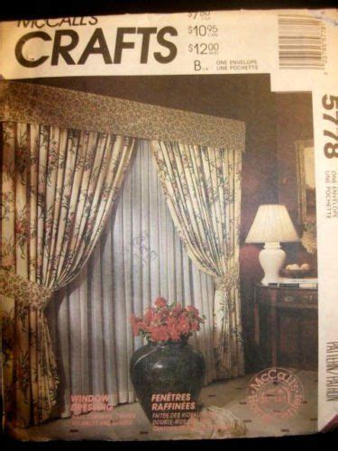 Mccalls 5778 Crafts Sewing Pattern Drapes Curtains Pattern Draping