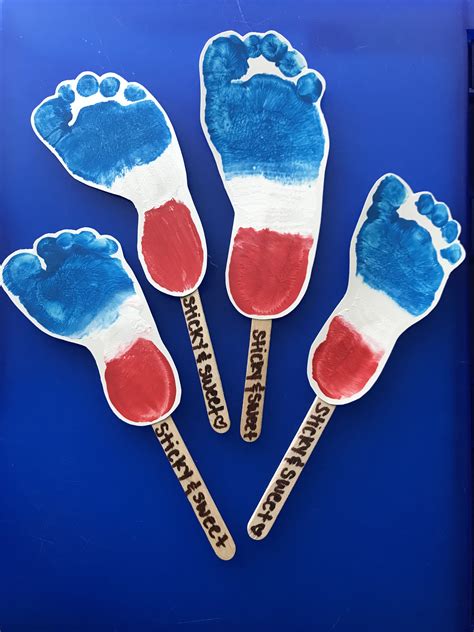 Rocket Pop Footprints With Images Footprint Crafts Summer Arts And
