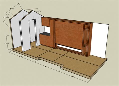 Wall Bed In Tiny House Design Murphy Bed Plans Tiny House Plans