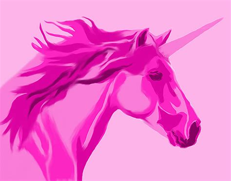 Art Print Painted Hot Pink Unicorn Print For Childrens Etsy
