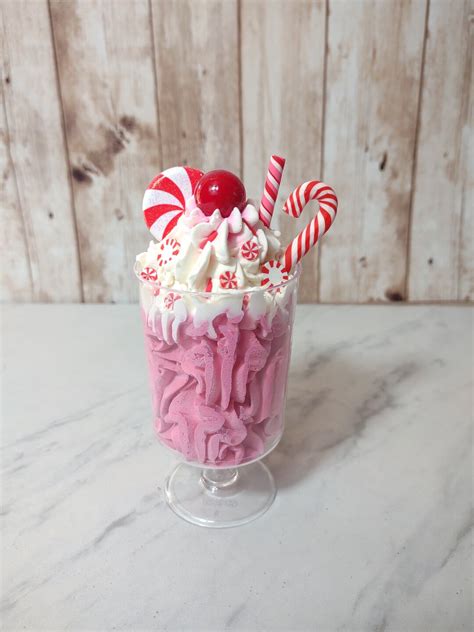 Faux Peppermint Parfait Christmas Dessert Candy Cane Themed Sweets Fake Bakes For Tiered Trays