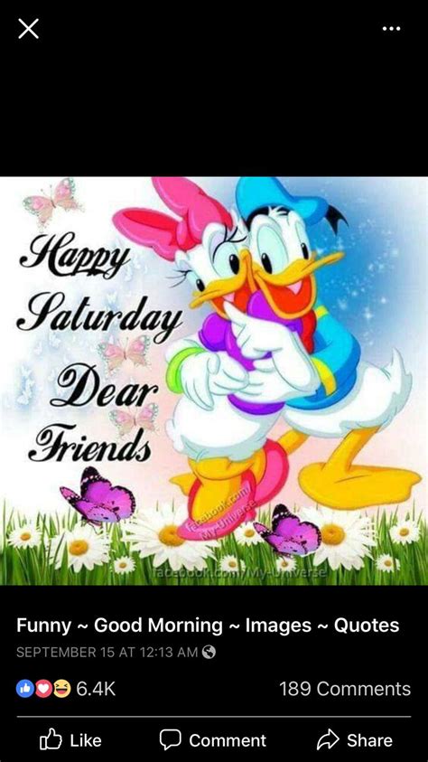 An Image Of A Cartoon Character With The Words Happy Saturday Dear Friends