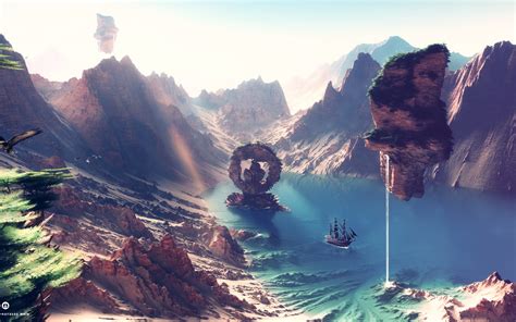 Digital Art Artwork Fantasy Art Landscape Desktopography Pirates