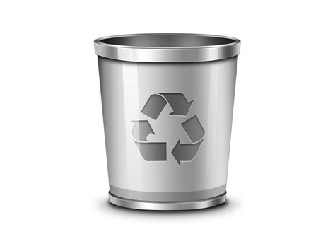 Trash Recycling Bin Waste Container Icon Metal Trash Can Png Download
