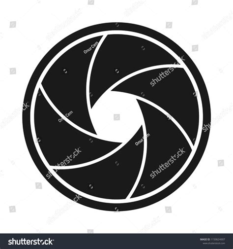 Curved Camera Aperture Logo Stock Vector Royalty Free