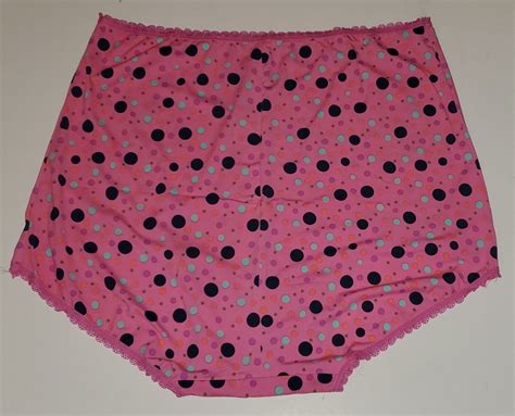 Satin 2nd Skin 8xl Mushroom Gusset Pink Polka Dot Print Sissy Panty Granny Picture 3 Of 5