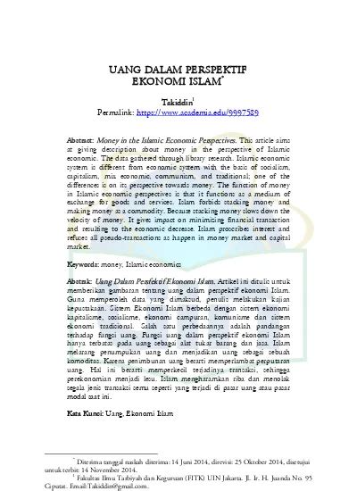 Top PDF Konsep Uang Ekonomi Islam VS Ekonomi Konvensional 123dok Com
