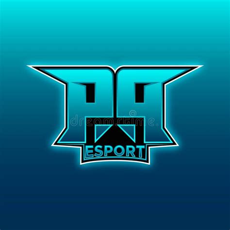 Pp Initial Gaming Logo Esports Geometric Designs Stock Vector