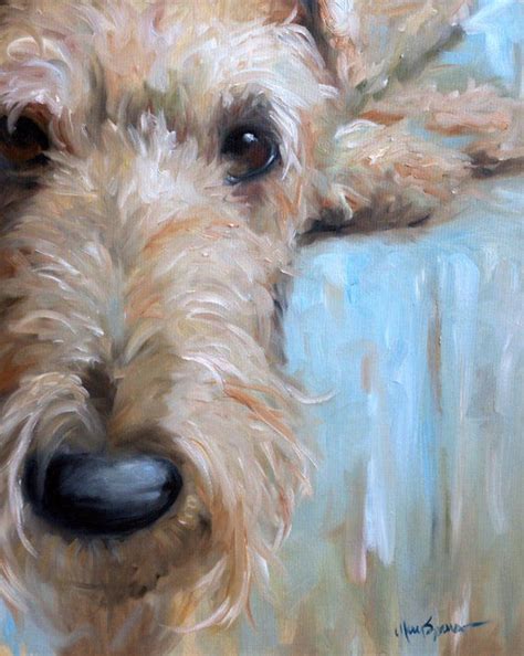 Print Airedale Welsh Terrier Dog Puppy Art Signed Painting Etsy