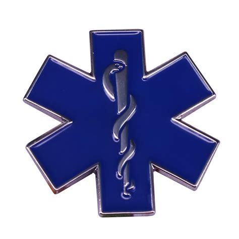 2019 Star Of Life Pin Diabetic Medical Alert Badge Sos Symbol Brooch