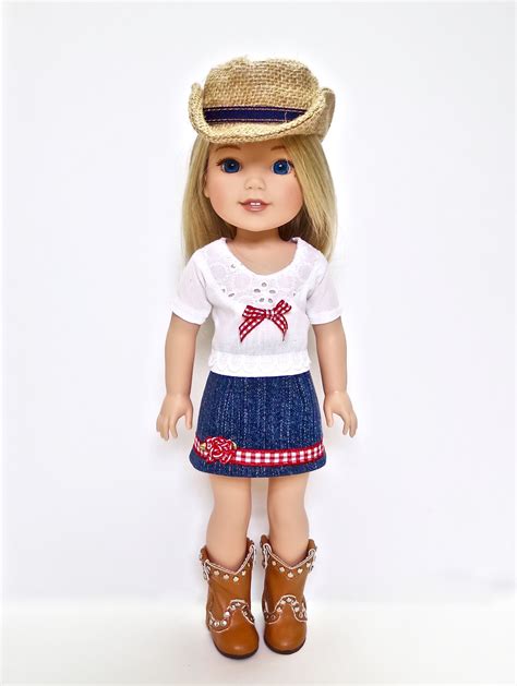 Cow Girl Hat And Outfit For 145 Wellie Wisher Dolls Paper Doll Dress