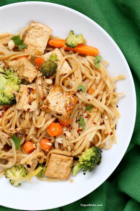 Served it with egg fried rice. Tofu and Brown Rice Noodles in Hoisin Sauce - Vegan Richa