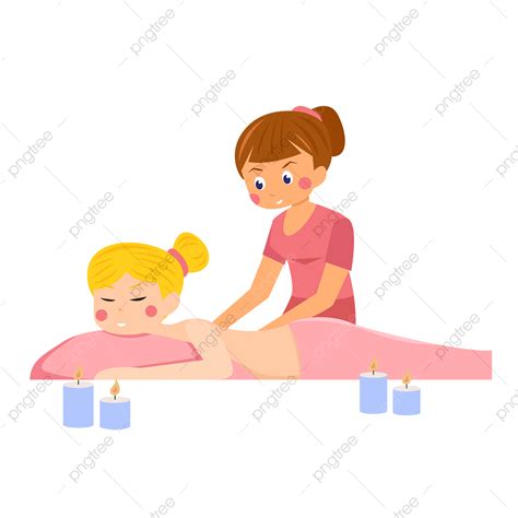 gambar konsep kartun massage wanita teknik spa konsep ilustrasi kartun spa pijat konsep png