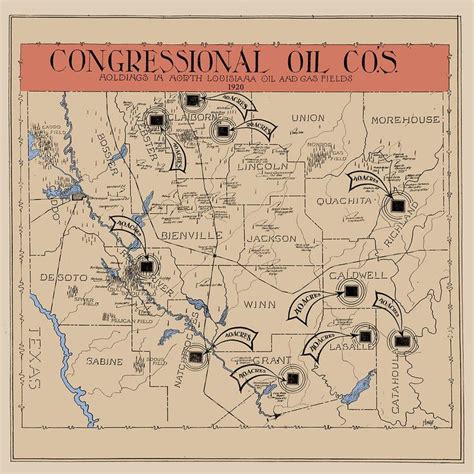 1920 Map Of North Louisiana Oil And Gas Fields Etsy Oil And Gas
