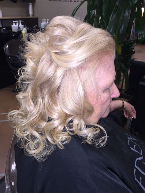 Grandma Of The Groom Half Up Long Blonde Platinum Hair Special Occasion