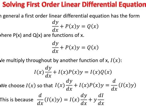 First Order Differential Equations Teaching Resources