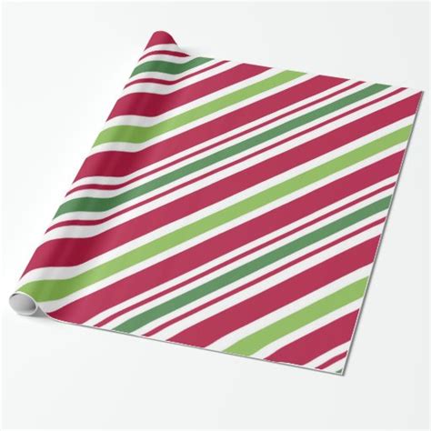 Bold Stripe Christmas Wrapping Paper Zazzle