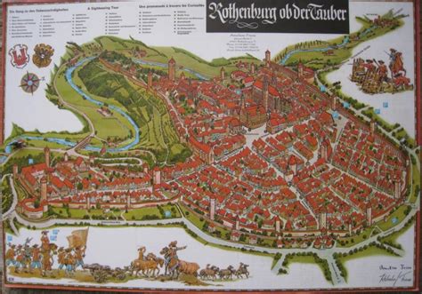 Map Of Medieval Rothenburg Steampunk City City Maps Town Map